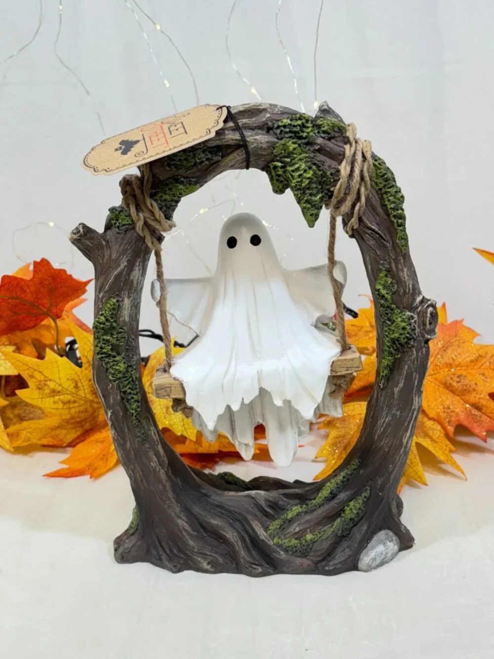 Sweet Street Figurine Halloween Ghost On Tree Swing  Figure Tabletop NEW